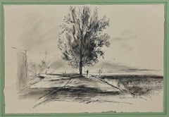 Landscape - Original Drawing by Paulette Humbert - 1940