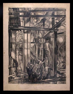 Used  Building's Construction - Original Drawing - Mid-20th Century