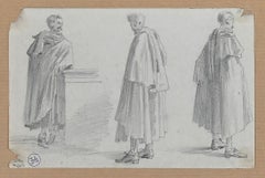 Antique Studies of a Man - Original Drawing by Adrien Dauzats - 19th Century