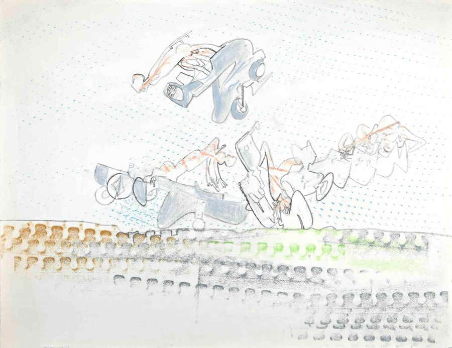 Composition - Drawing by Roberto Matta - 1970s