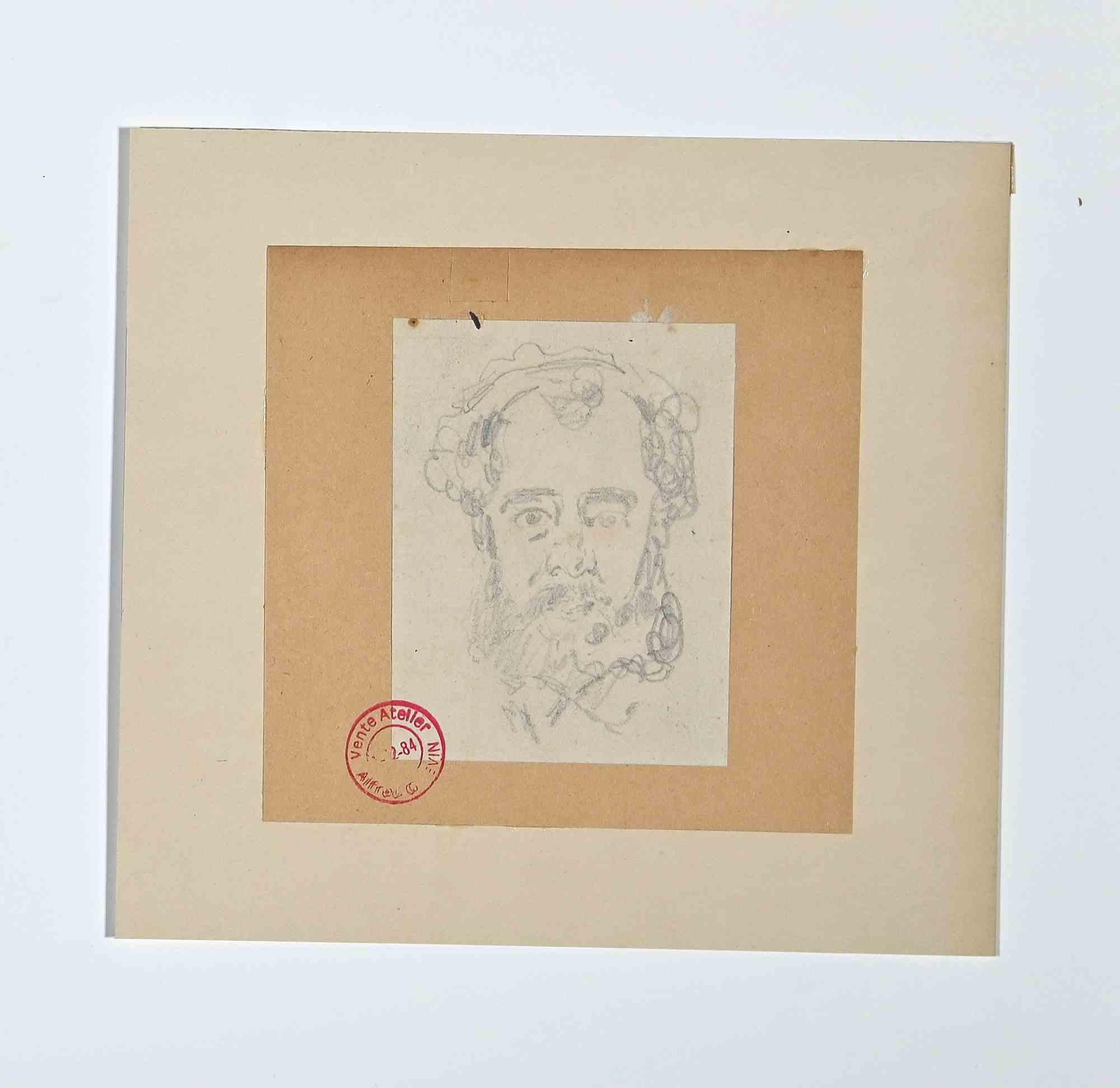 Alfred Grevin Figurative Art - Portrait - Original Drawing by Alfred Grévin - Late-19 Century