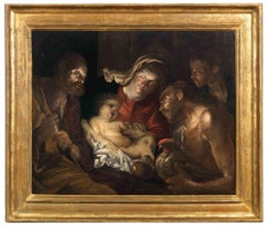 The Adoration -Painting by Giuseppe Assereto - 1630