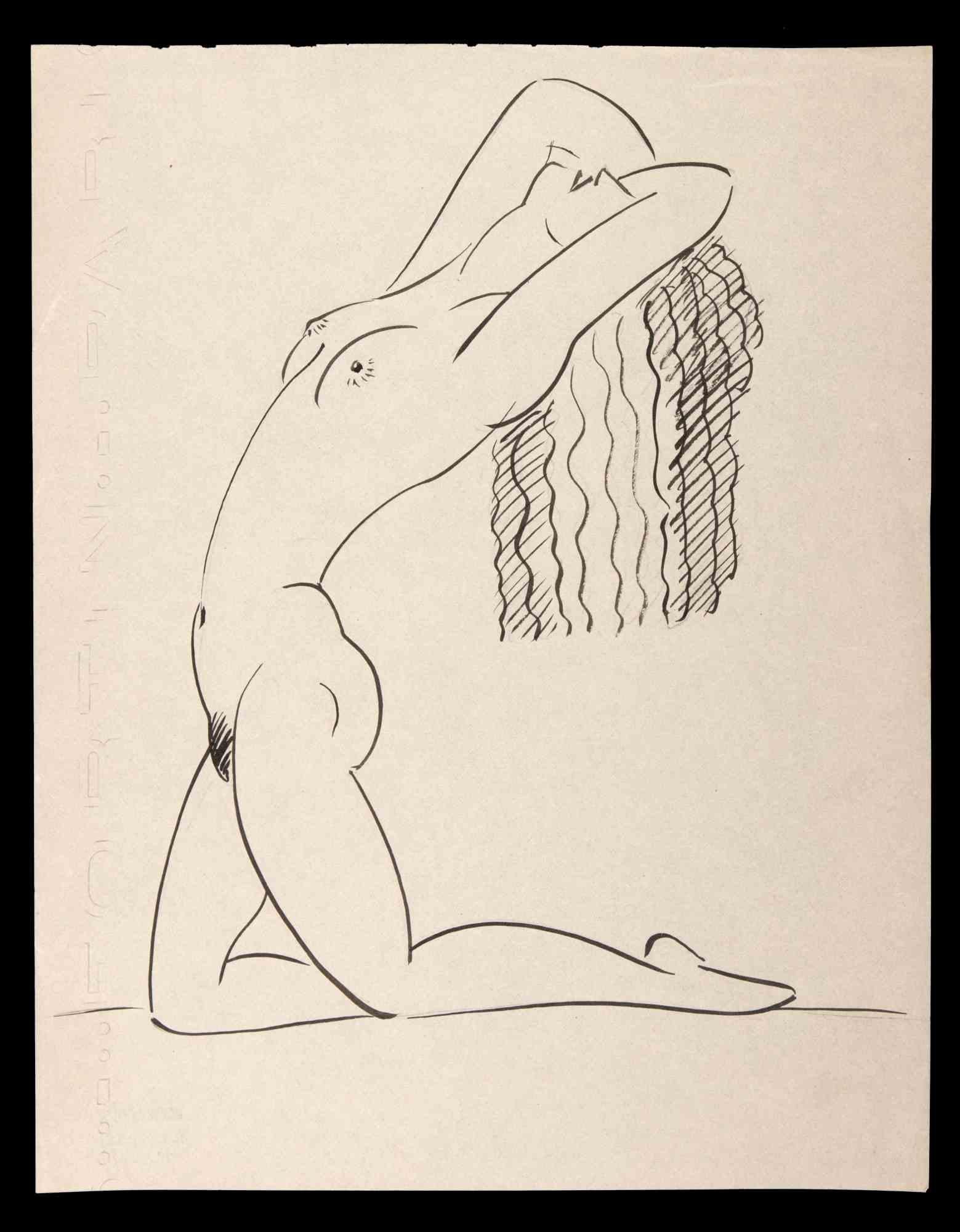 Georges-Henri Tribout Figurative Art – Nude - Originalzeichnung von George-Henri Tribout - 1940