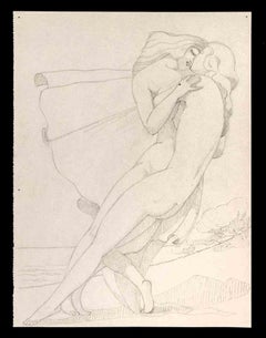 Young Lovers - Original Drawing by George-Henri Tribout - 1940