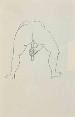 Vintage Erotic Scene - Pencil Drawing by Maurice Vertès - 1930s
