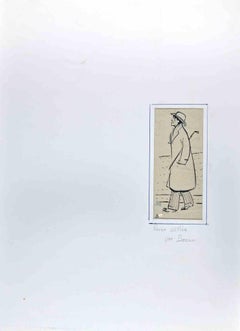 Oscar Wilde - Disegno a penna e matita di Bernard Bécan - Metà del XX secolo