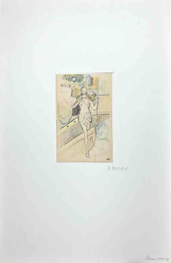 Resurrection - Original Pencil and Pastel by Bernard Bécan - Mid 20th Century