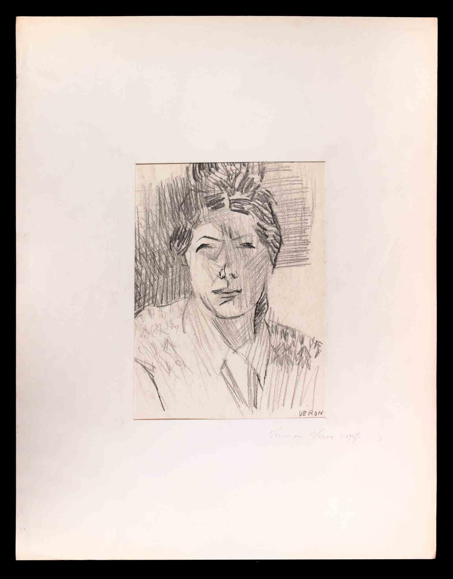 Portrait of  Woman is an original artwork realized by Véronique Veron  in about 1950. Pencil Drawing. Hand signed in pencil  on the lower right margin.

Passpartout cm 65x50.

Good Conditions.

Véronique Veron (1927)  was born in Budapest on May 10,