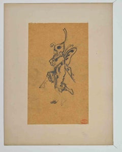 Little Butterfly-Fairy - Original Drawing by Alfred Grevin - Late 19th Century
