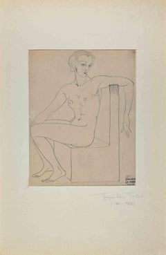 Posing Nude - Original Drawing in pencil by George-Henri Tribout - 1930s