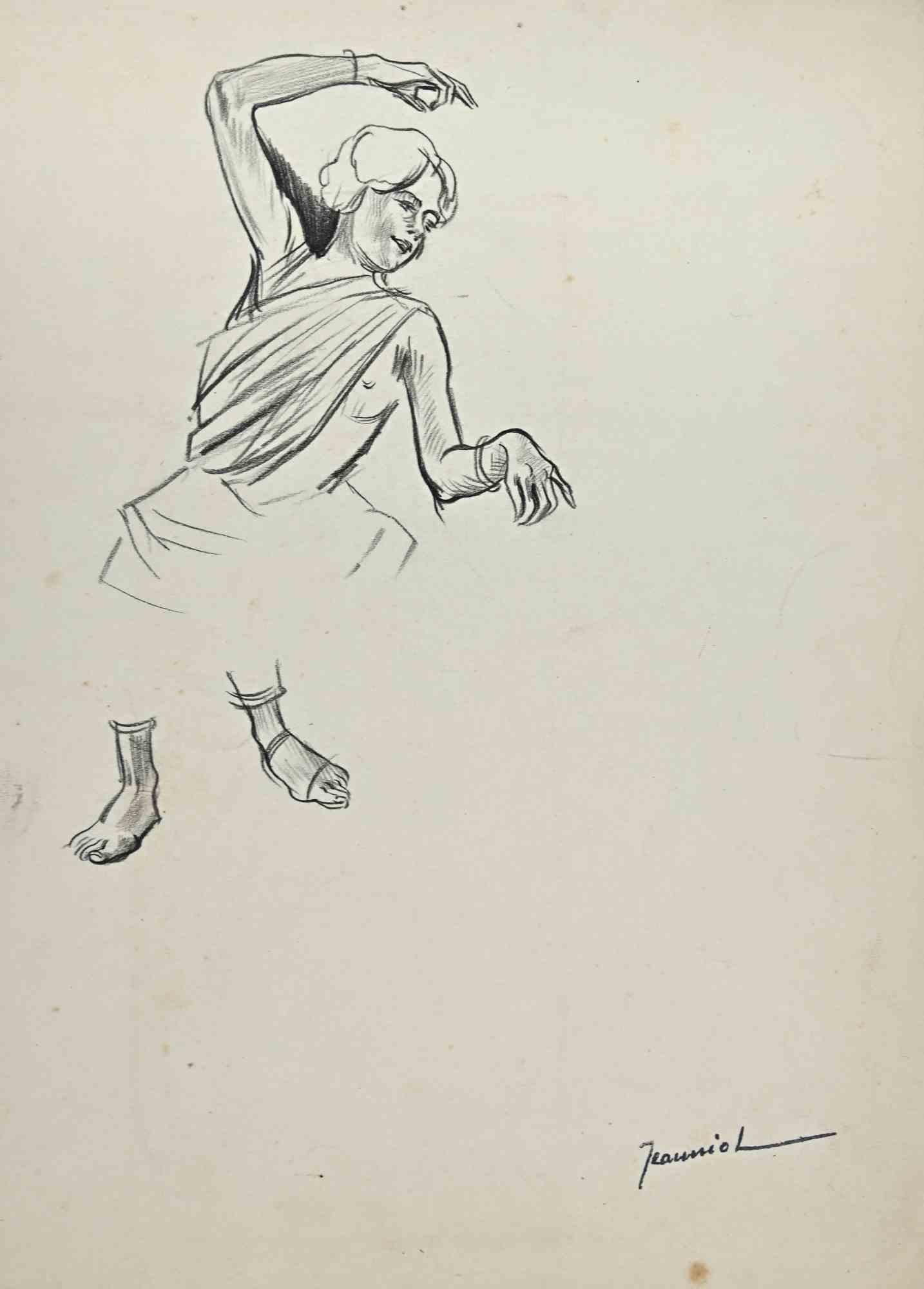 The Dancing Woman - Zeichnung von Pierre Georges Jeanniot- Anfang des 20. Jahrhunderts