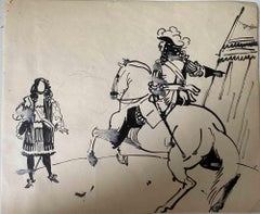 Vintage Le Chevalier - Drawing By Norbert Meyre - Mid 20th Century