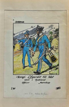 Kongl. Lifgardet till Hast - Drawing By Herbert Knotel - 1940s
