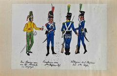 Soldiers - Original Drawing By Herbert Knotel - 1940s