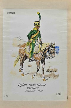 Vintage Legion Hanovrienne (French Army) - Original Drawing By Herbert Knotel - 1940s