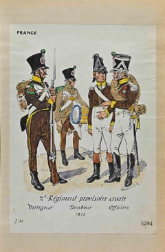 Regiment Prov. Croate (French Army) - Original Drawing By Herbert Knotel - 1940s