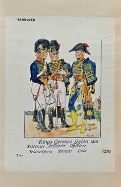 Vintage German Legion 1806 - Original Drawing By Herbert Knotel - 1940s