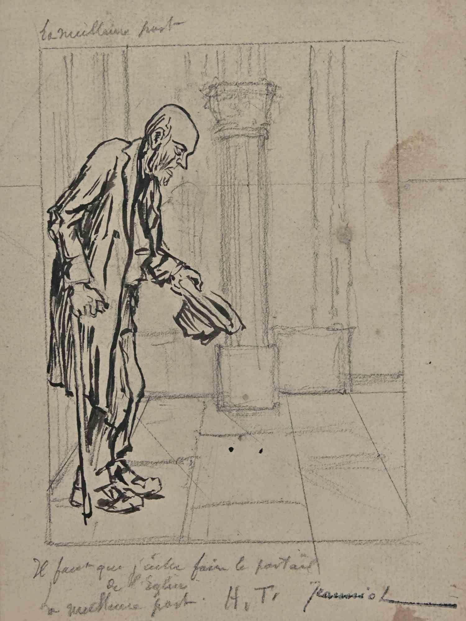 The Beggar is an original Drawing on paper realized by the painter Pierre Georges Jeanniot (1848-1934).

Drawing in Pencil and china ink.

Hand-signed on the lower.

Good conditions except for aged margins and some stains.

The artwork is
