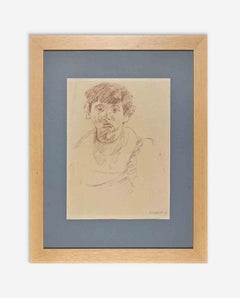 Portrait of Artist's Son Antonio - Sanguine on paper by F. Pirandello - 1930s