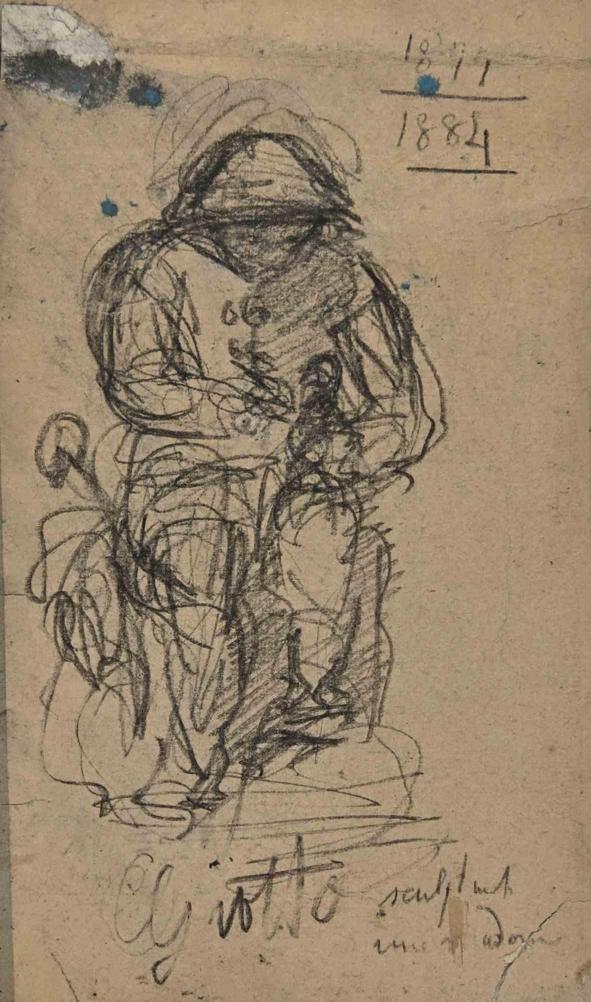 Skizze ist eine Original-Zeichnung auf Papier des Malers Henri Lehmann (1814-1882).

Zeichnen mit Bleistift.

Angemessener Zustand mit gealterten Rändern.

Das Kunstwerk wird durch geschickte und schnelle Striche von Meisterhand dargestellt. 
