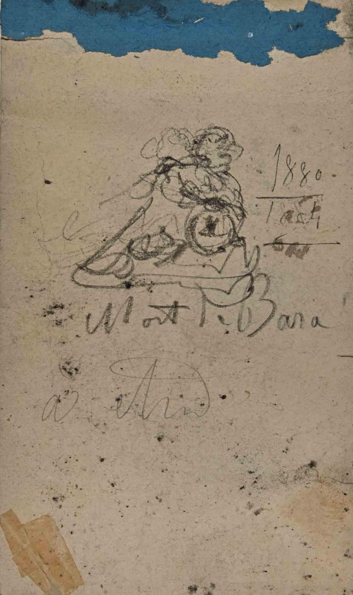 Sketch is an original Drawing on paper realized by the painter Henri Lehmann (1814-1882).

Drawing in Pencil.

Fair conditions with aged margins.

The artwork is represented through deft and quick strokes by mastery. 
