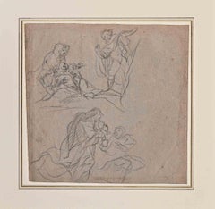 Study for Holy Family - Original Drawing by Cosimo Ulivelli- 16th Century