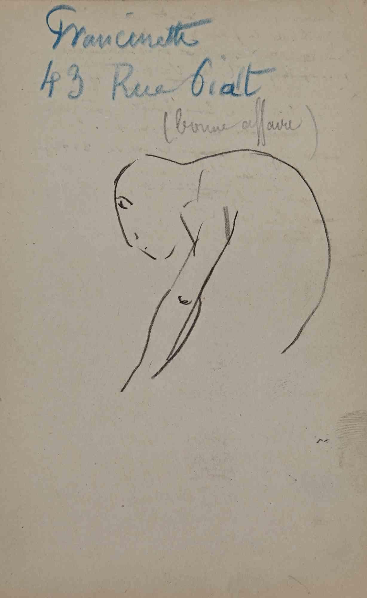 Figure is an original Drawing on paper realized by the painter Pierre Georges Jeanniot (1848-1934).

Drawing in Pencil.

Good conditions except for aged margins.

The artwork is represented through deft and quick strokes by mastery. Pierre-Georges