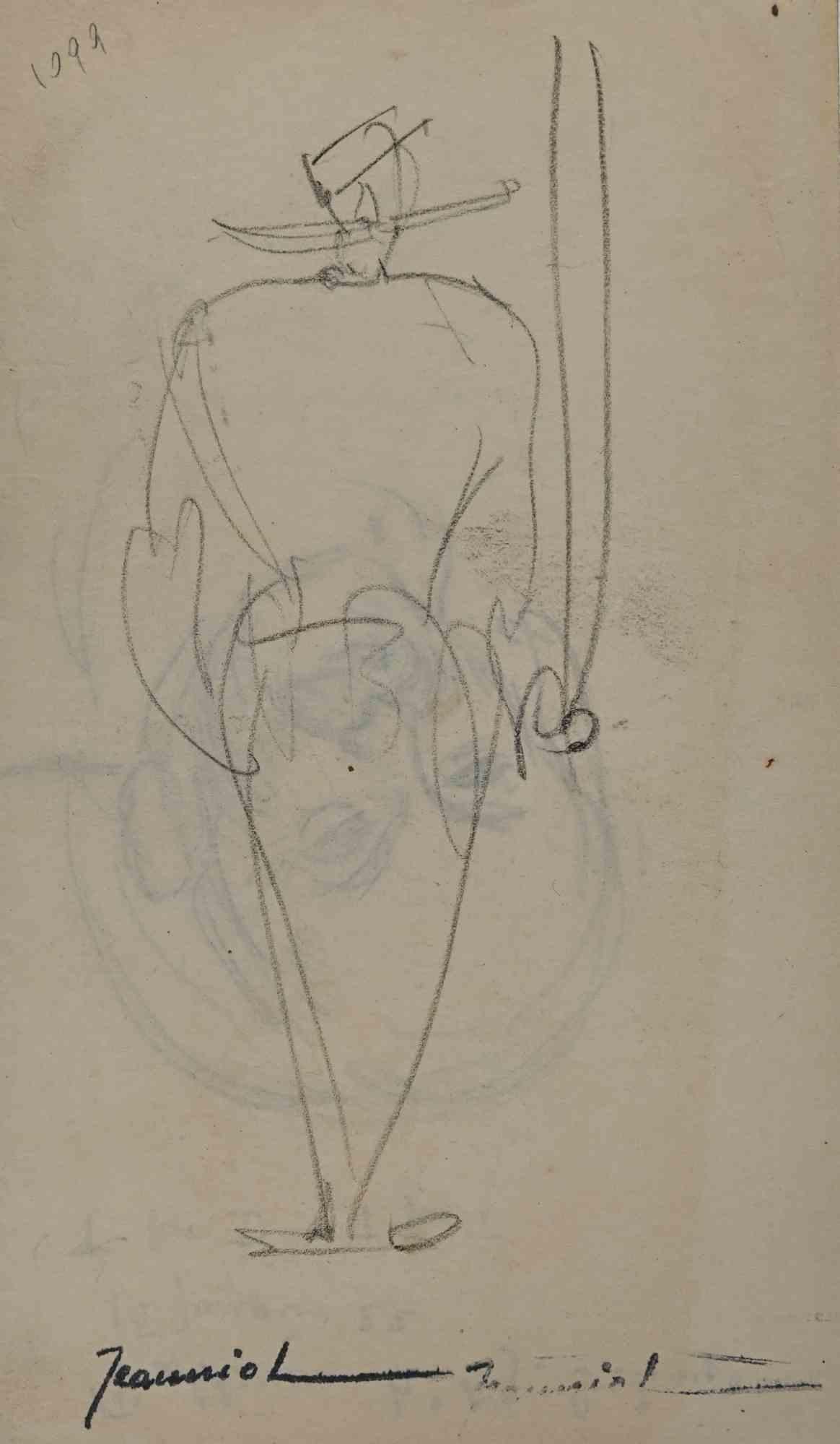Figure is an original Drawing on paper realized by the painter Pierre Georges Jeanniot (1848-1934).

Drawing in Pencil.

Hand-signed on the lower.

Good conditions except for aged margins.

The artwork is represented through deft and quick strokes