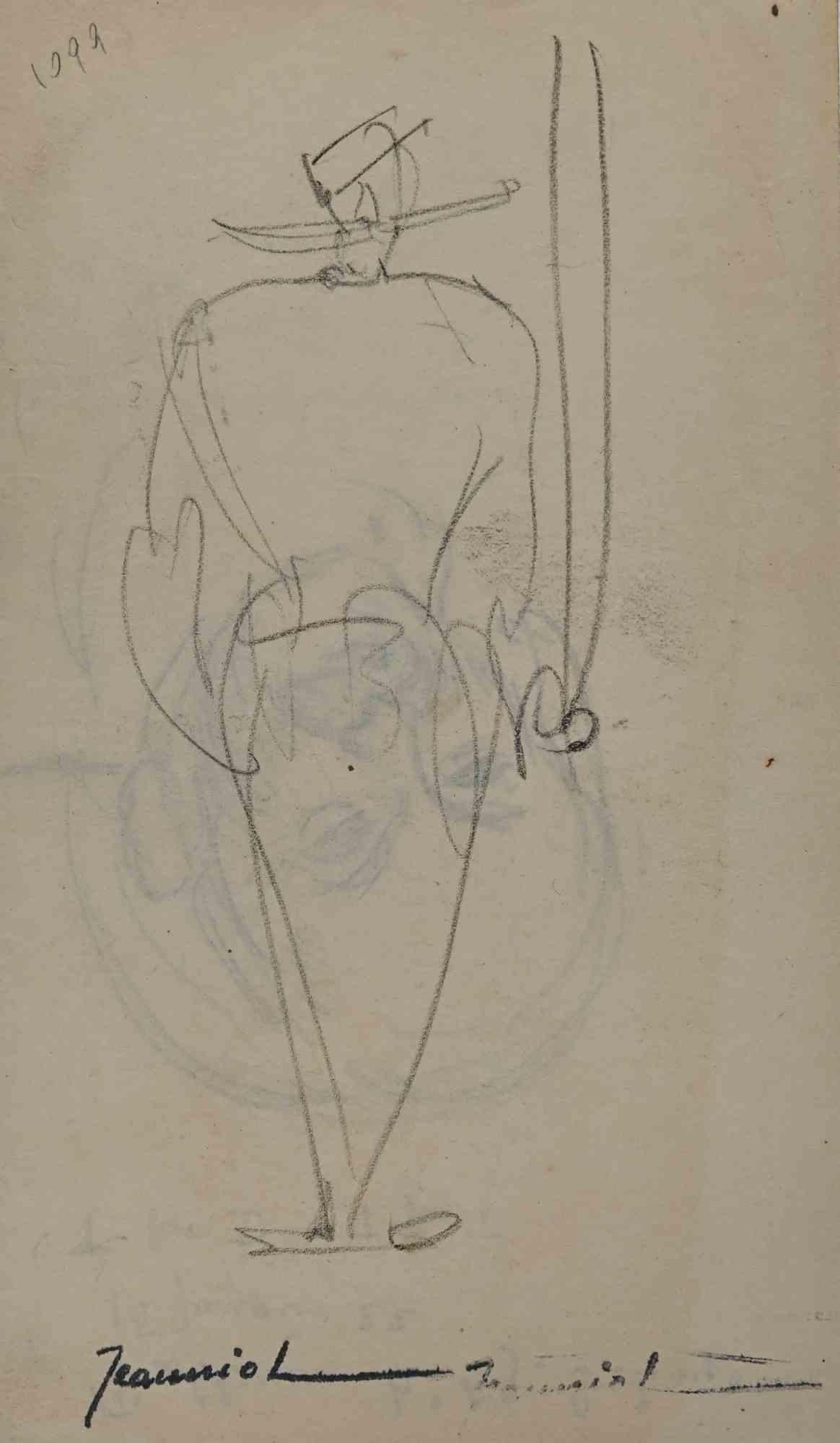 Die Abbildung ist eine Original-Zeichnung auf Papier des Malers Pierre Georges Jeanniot (1848-1934).

Zeichnen mit Bleistift.

Handsigniert auf der Unterseite.

Guter Zustand bis auf die gealterten Ränder.

Das Kunstwerk wird durch geschickte und