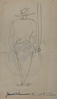 Figure - Original Drawing By Pierre Georges Jeanniot - Early 20th Century
