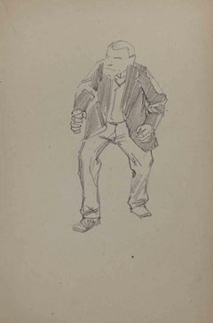 Man - Original Drawing By Pierre Georges Jeanniot - Early 20th Century