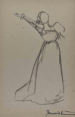 Femme - dessin original de Pierre Georges Jeanniot - Début du 20e siècle