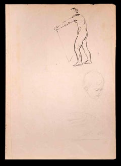 The Sketch - Drawing in pencil and China ink By Norbert Meyre - Mid 20th Century