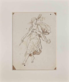 Study for Goddess of Fortune - Pencil on paper by G. Martellini - 19th Century