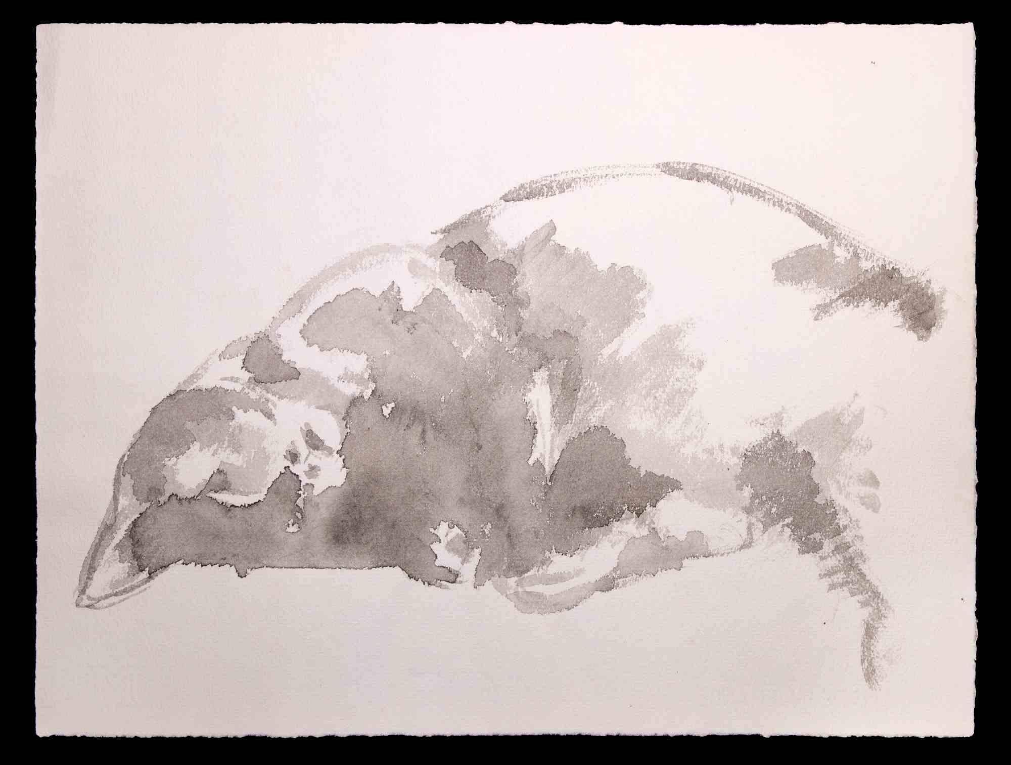 Sleeping Cat is an original watercolor on paper realized by Giselle Halff (1899-1971). Not signed nor dated. 

Good conditions.

Giselle Halff (1899-1971) born in Hanoi, student of R.X. Prinet, R. Ménard, L. Simon, B. Boutet de Monvel. Animal