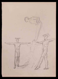 Antique The Crucified - Original Drawing - Early 20th Century
