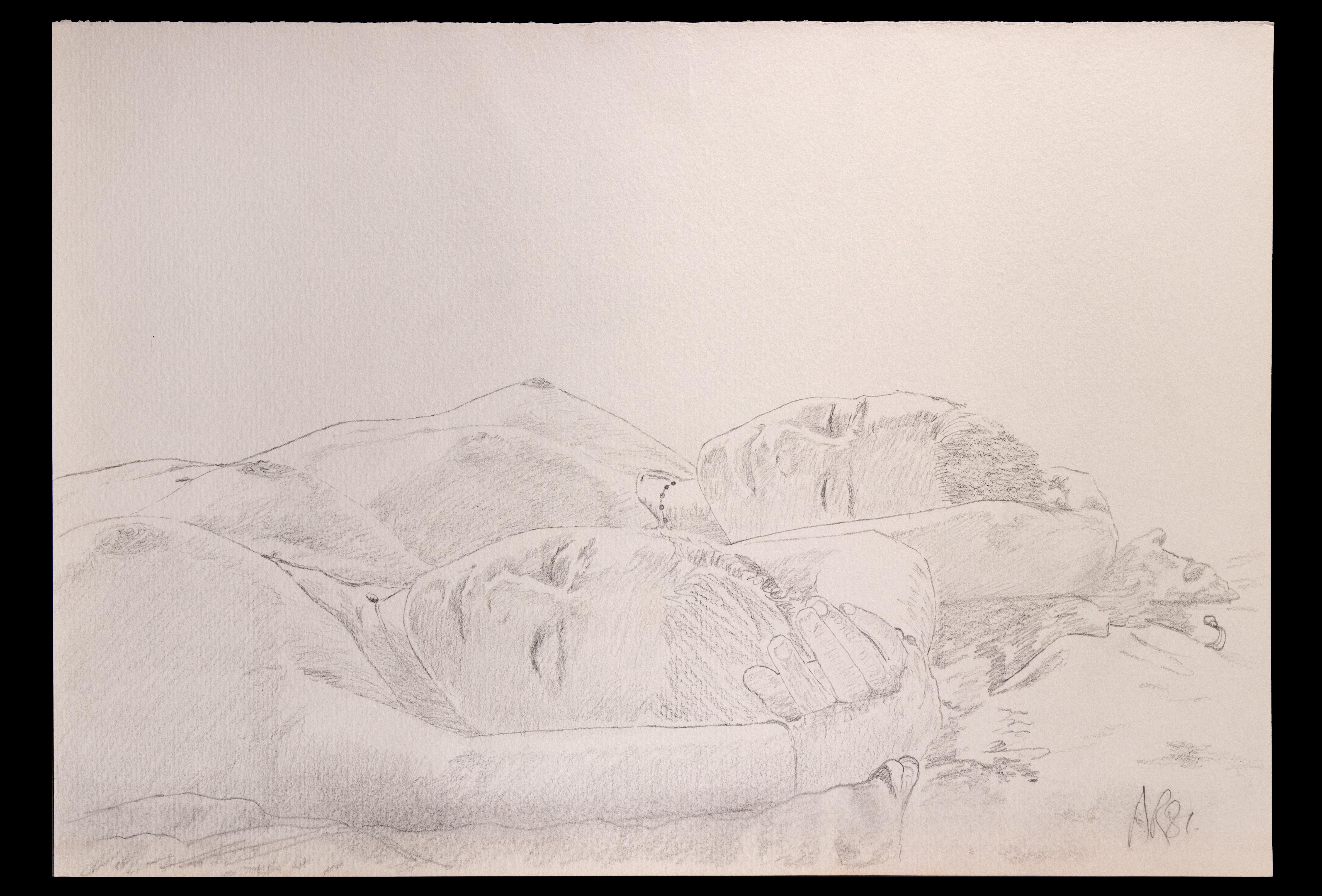 Schwestern  ist eine Originalzeichnung mit Bleistift von Anthony Roaland  ca. 1981. Vom Künstler am rechten unteren Rand handsigniert und datiert. 

Der Künstler stellt eine zarte und sinnliche, liegende Frauenfigur dar.  

Gute Bedingungen.