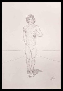 Vintage The Running Man - Drawing by Anthony Roaland - 1981