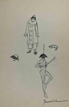 Puppets - Original Drawing By Pierre Georges Jeanniot - Early 20th century