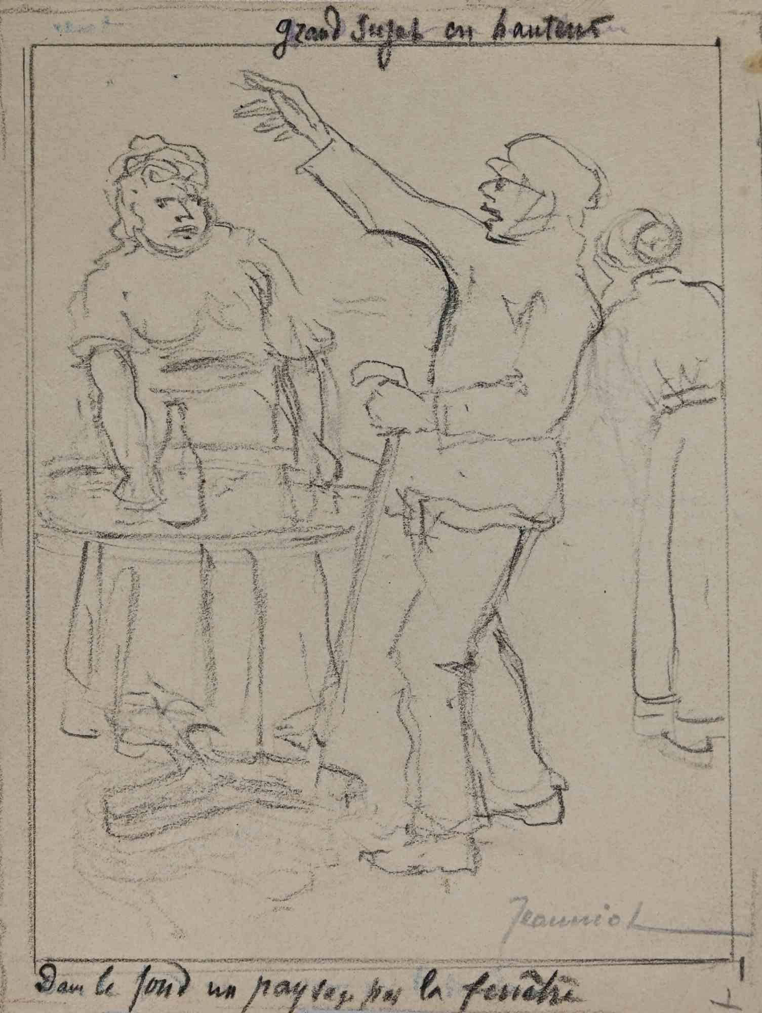 Figures is an original Drawing on paper realized by the painter Pierre Georges Jeanniot (1848-1934).

Drawing in Pencil.

Hand-signed on the lower.

Good conditions except for being aged.

Pierre-Georges Jeanniot (1848–1934) was a Swiss-French