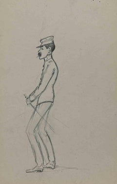 Man - Original Drawing By Pierre Georges Jeanniot - Early 20th century