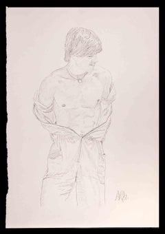 Portrait of a Boy  - Original Drawing by Anthony Roaland - 1981