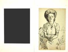 Portrait de femme - Dessin original - 1950