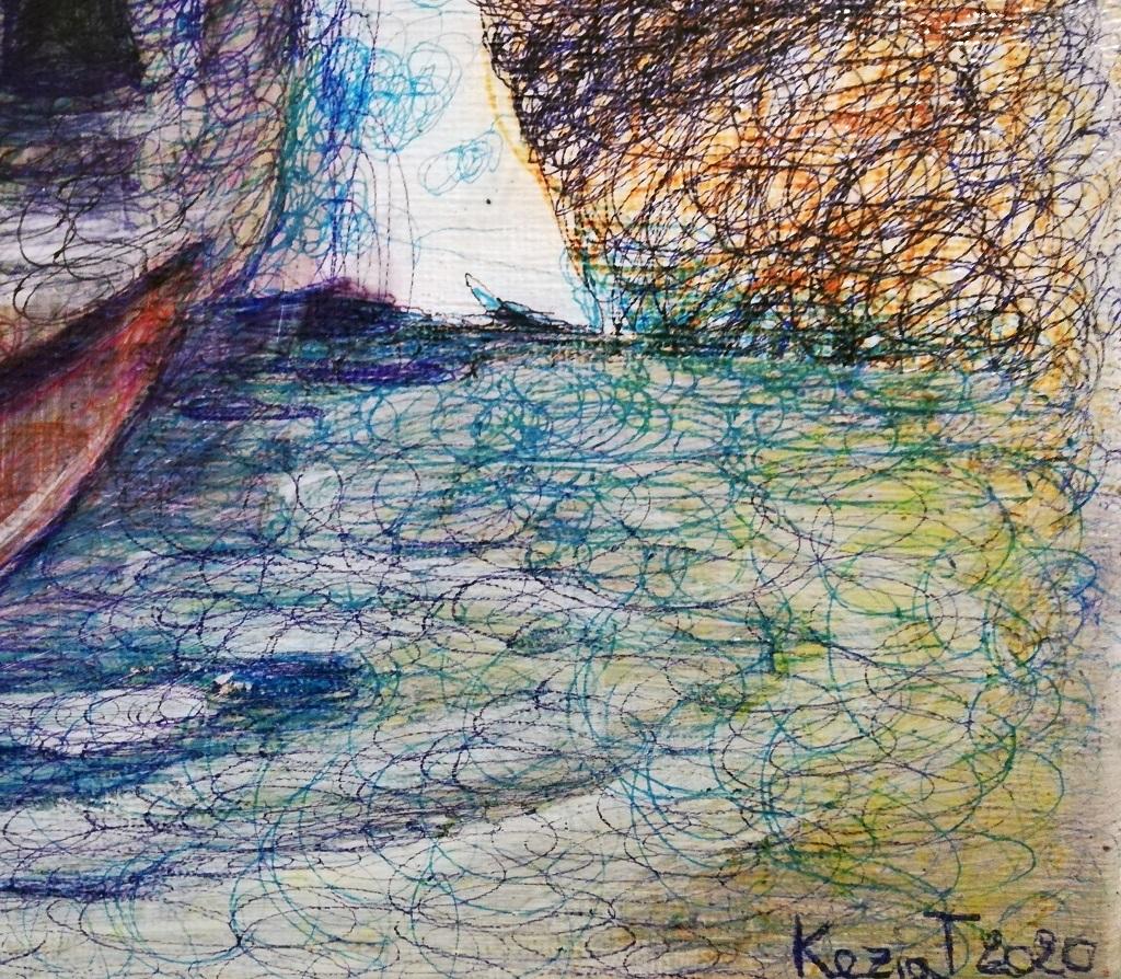 I Dreamed a Strong Wind - Mixed Media Drawing by KEZIAT - 2020 For Sale 1