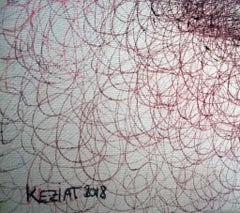 J'ai cueilli des fleurs pour toi - Dessin en techniques mixtes par KEZIAT - 2018