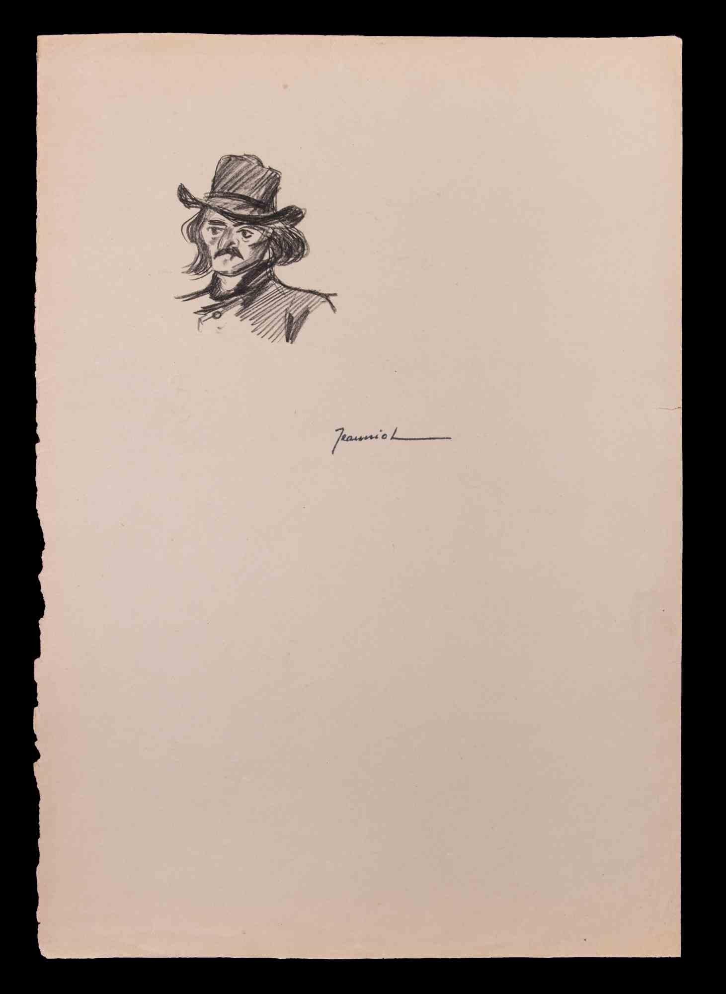 Das Porträt ist eine Original-Zeichnung auf Papier des Malers Pierre Georges Jeanniot (1848-1934).

Zeichnen mit Bleistift.

Handsigniert.

Gute Bedingungen.

Pierre-Georges Jeanniot (1848-1934) war ein schweizerisch-französischer
