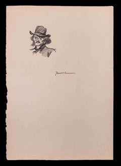 Portrait - dessin original de Pierre Georges Jeanniot - début du XXe siècle