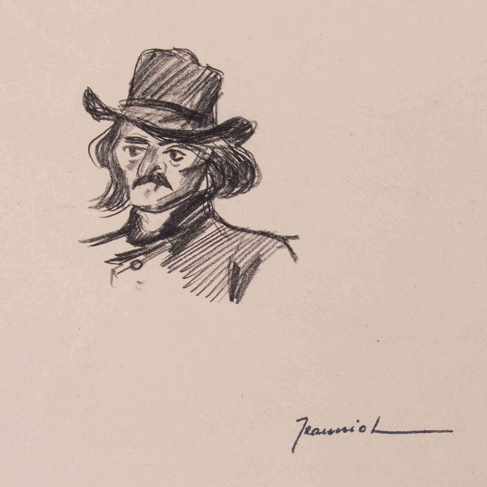 Porträt - Originalzeichnung von Pierre Georges Jeanniot - Anfang des 20. Jahrhunderts im Angebot 1