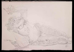  Boy with glasses  - Original Drawing by Anthony Roaland - 1981