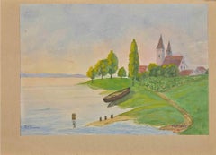 View of Reichenau - Watercolour - 1945